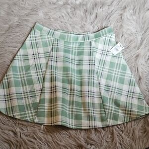 RSQ Plaid Green Skirt